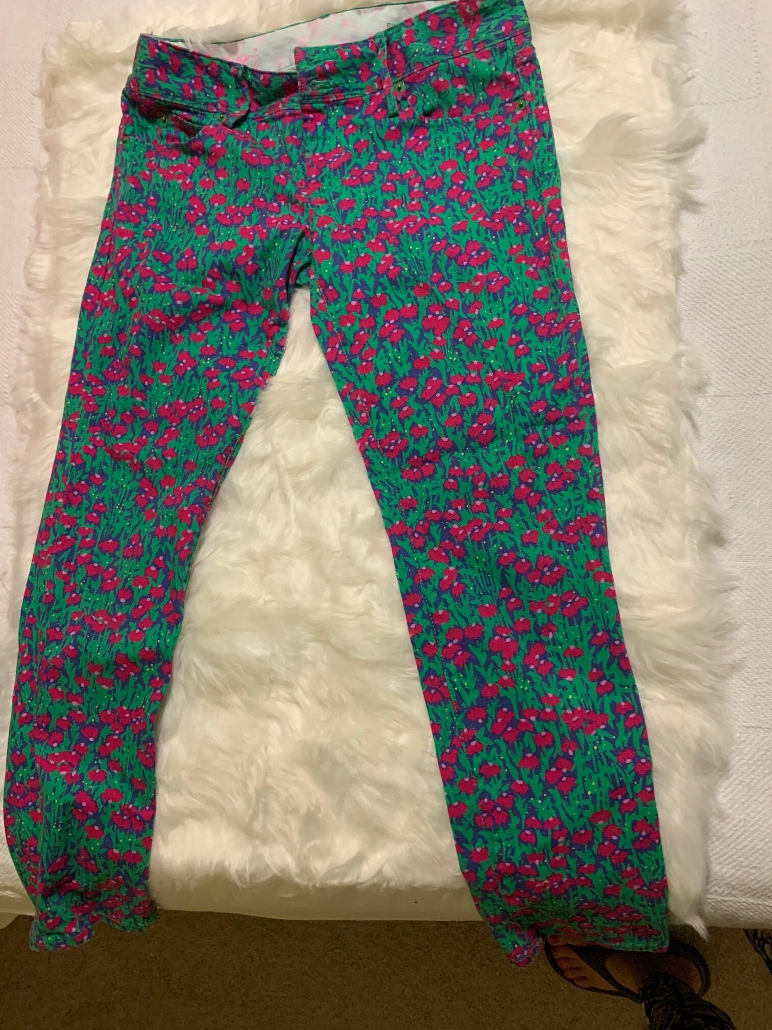 Worth Green and Red Jeans
