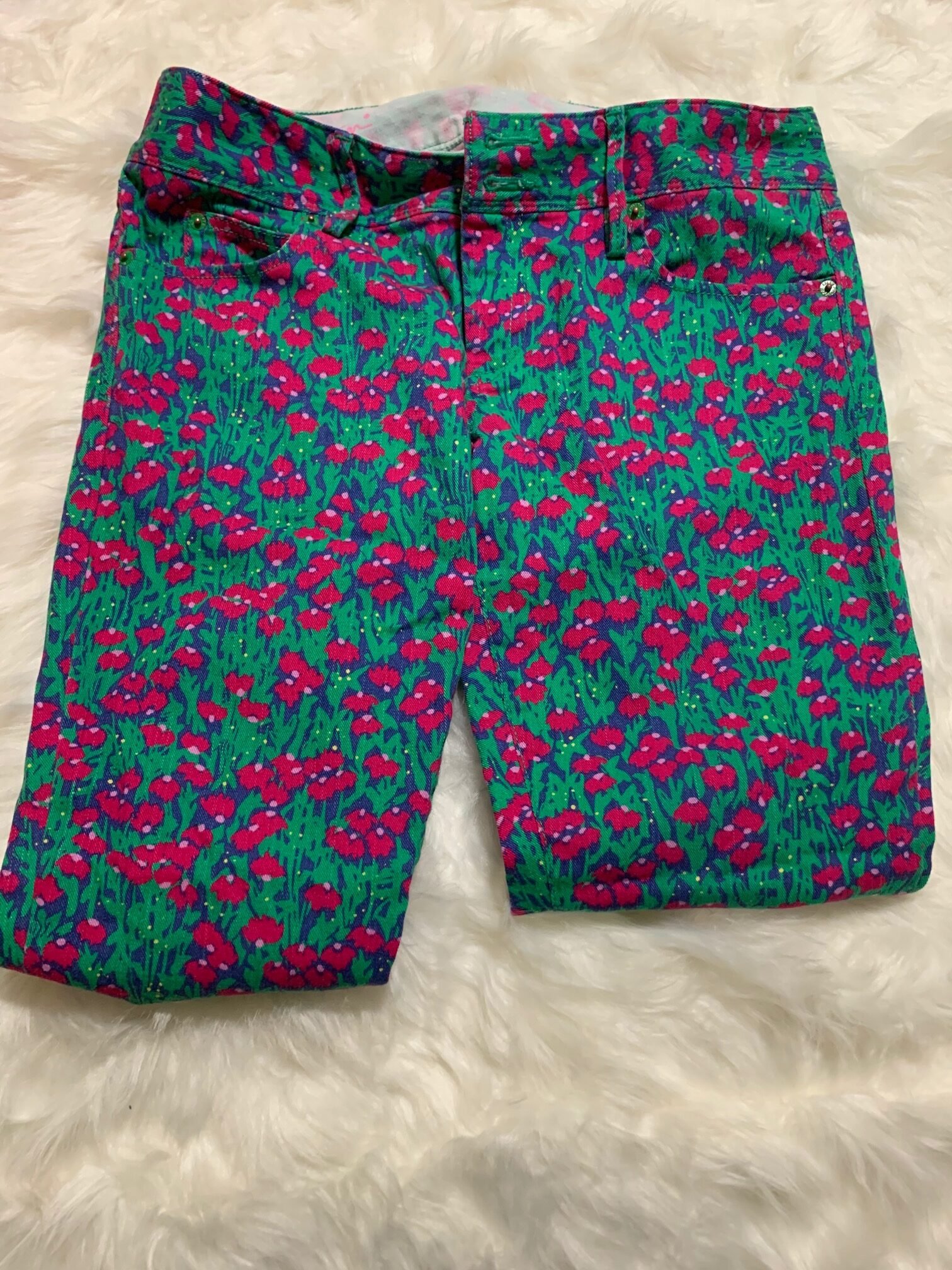 Worth Green and Red Jeans