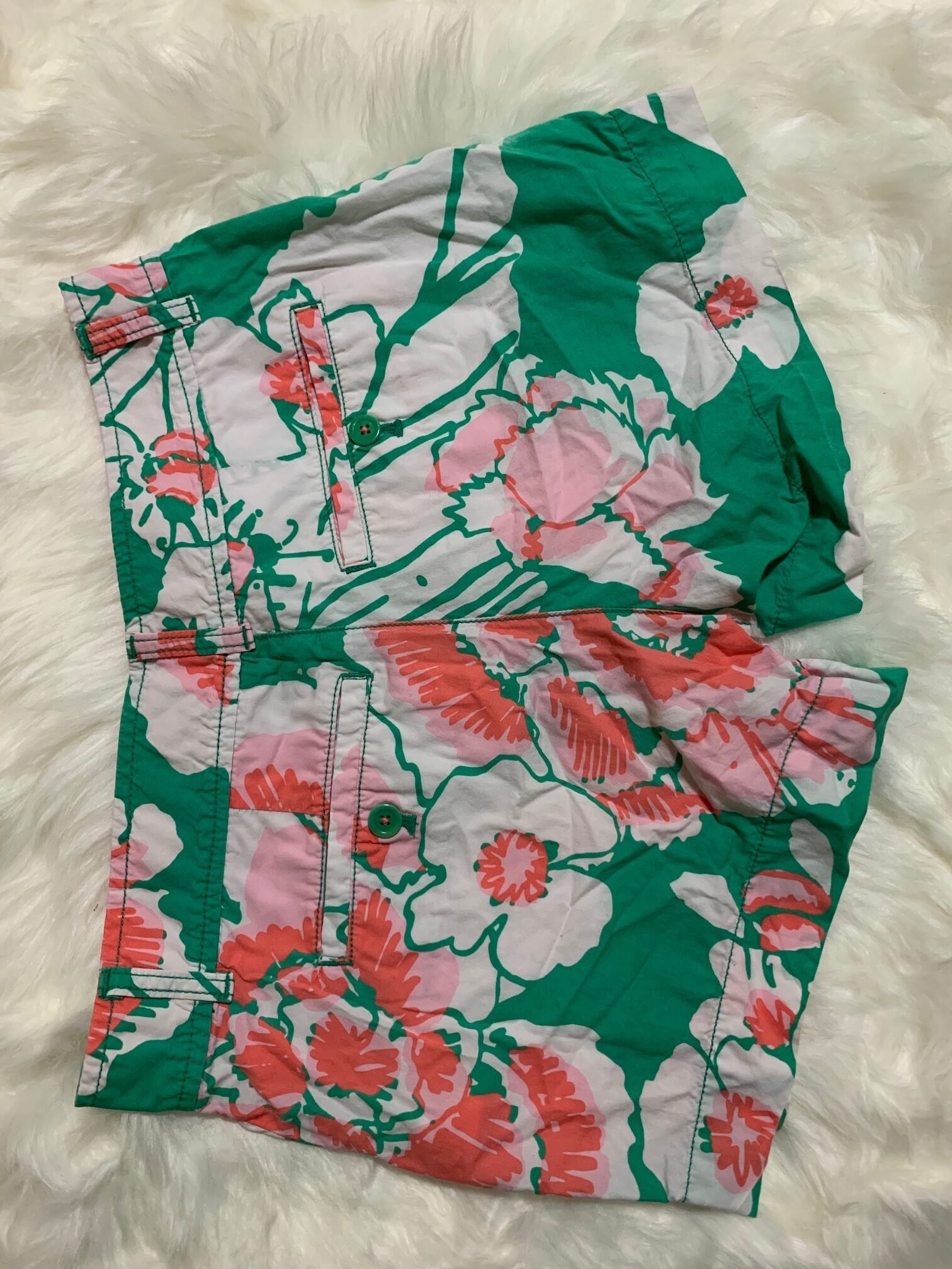 Lilly Pulitzer Orange and Green Floral shorts size 2