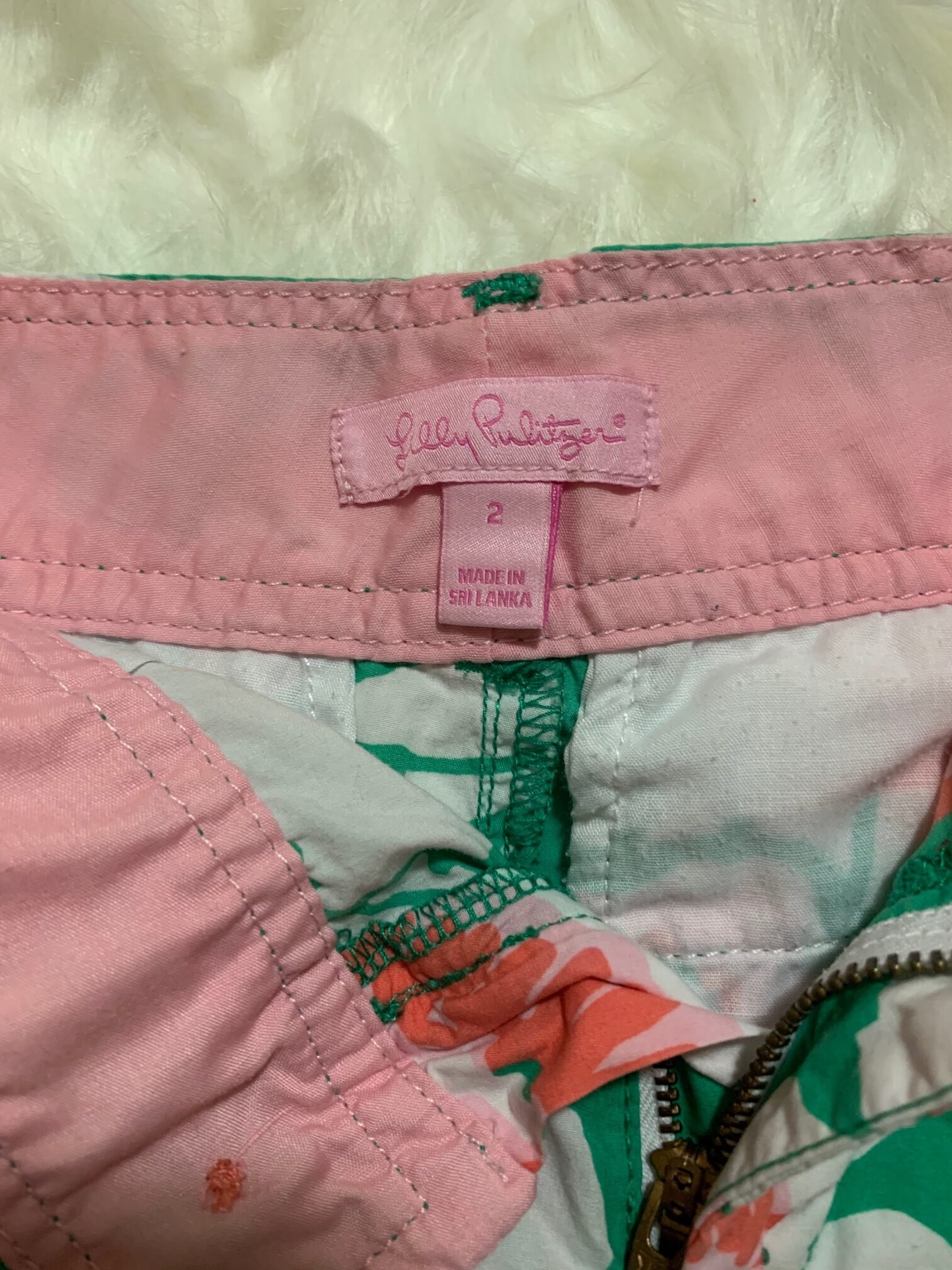 Lilly Pulitzer Orange and Green Floral shorts size 2