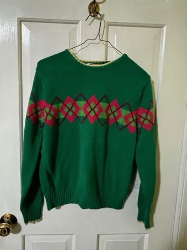 Large Green Cable Sweater